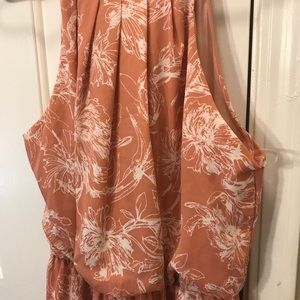 A beautiful salmon colored floral dress!